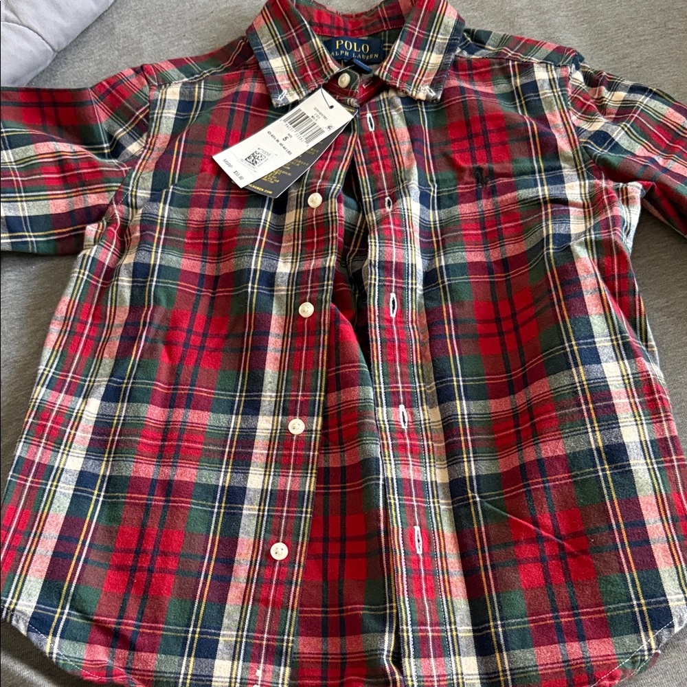 Polo by Ralph Lauren Kids Plaid Shirt - Red, Green, and Blue